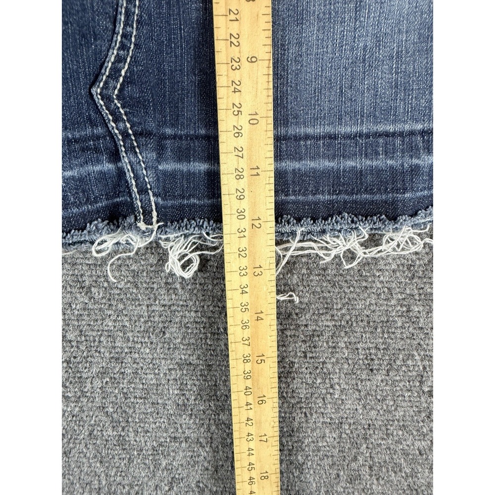LA Idol USA Denim Mini Skirt Dark Wash Rhinestone Contrast Stitch Size M - Picture 9 of 10